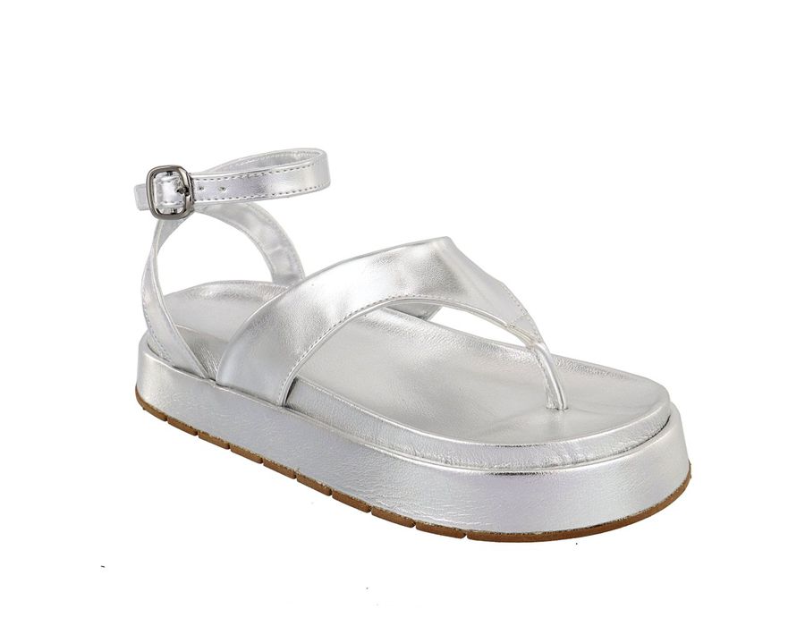 Sandália Flatform Bianca Prata | KUENTO SHOES